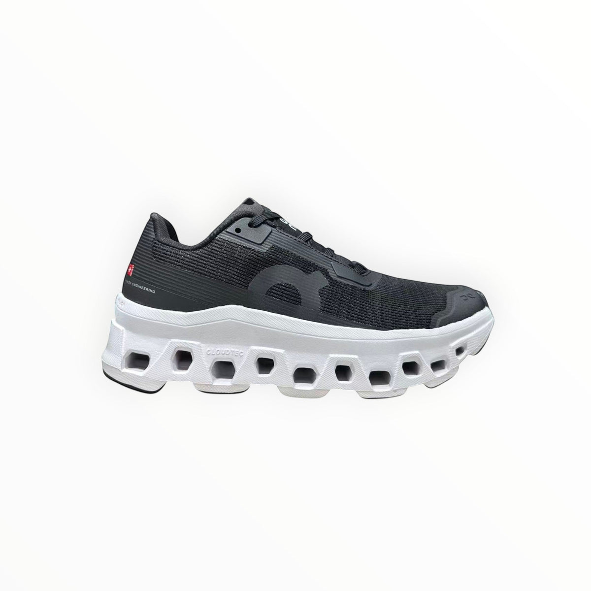 On Cloudmonster Void men's shoe in Black/White - product view 1