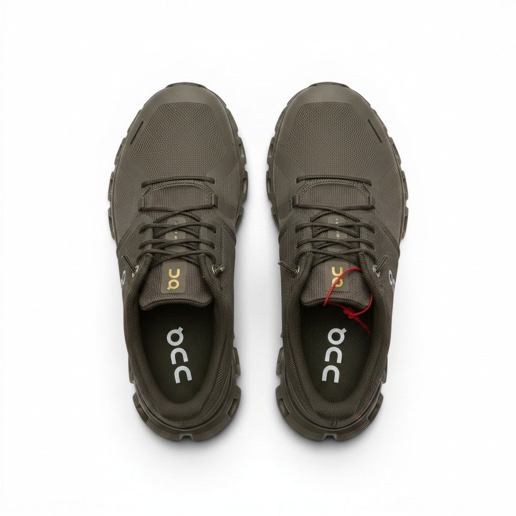 On Cloud 6 Waterproof men's lifestyle shoe in Olive/Black, top view
