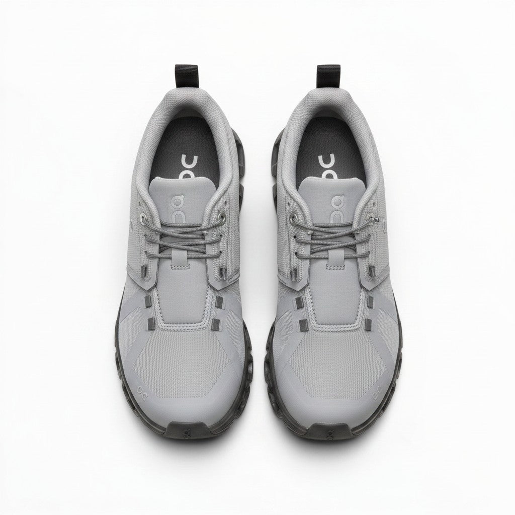 On Cloud 6 Waterproof men's shoe in Zinc/Canyon, top view