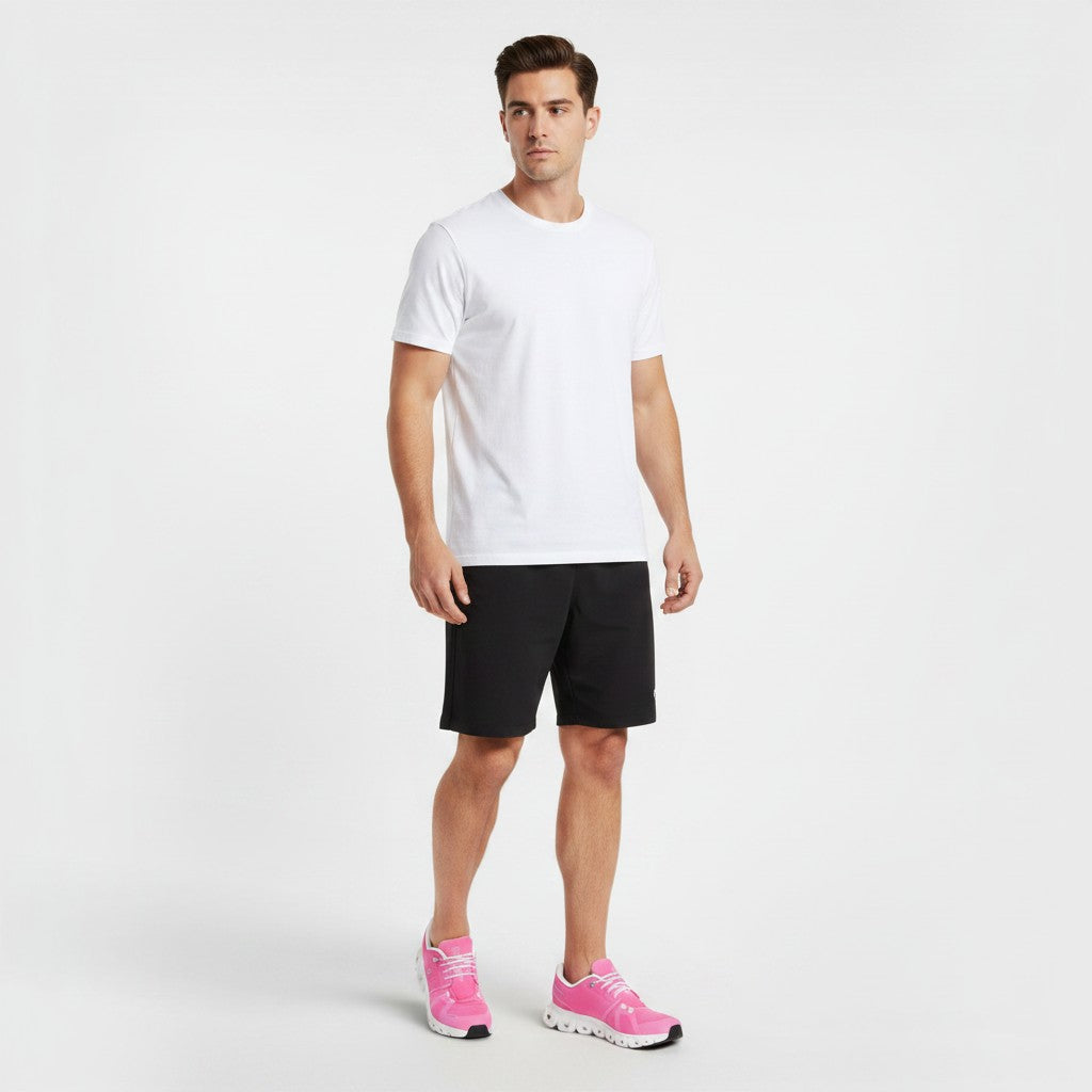 On Cloud 6 Waterproof men's lifestyle shoe in Flamingo/Pearl, heel view