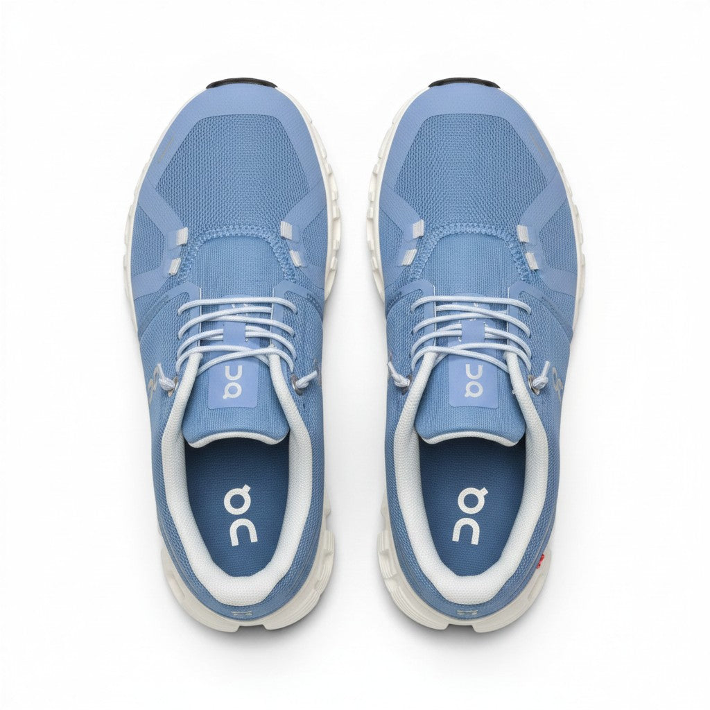 On Cloud 6 Waterproof men's lifestyle shoe in Chambray/White, top view