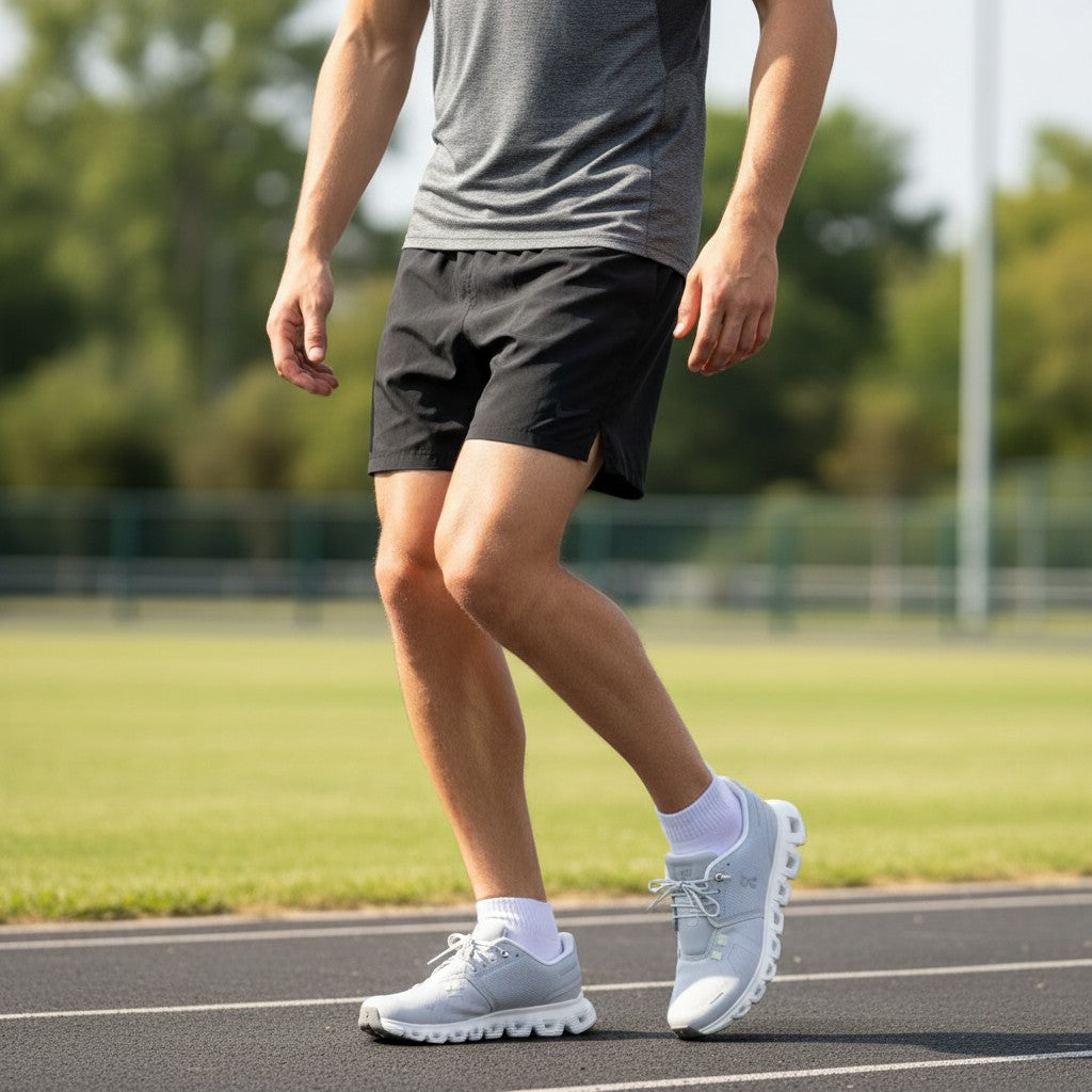 On Cloud 6 Waterproof men's lifestyle shoe in Glacier/White, heel view