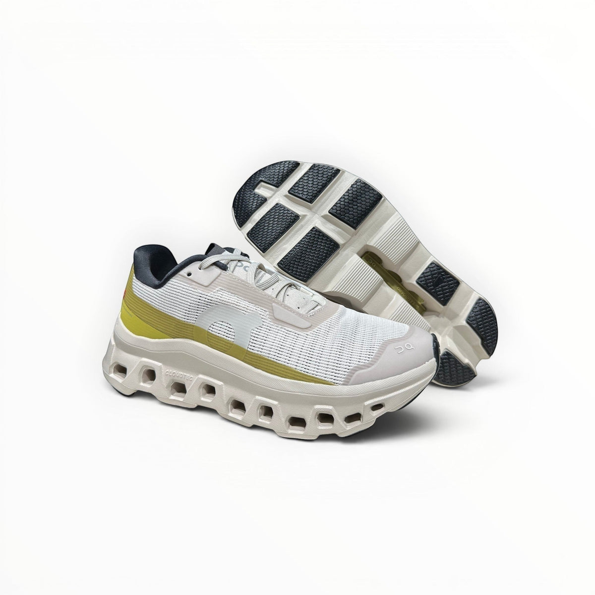 On Cloudmonster Void women's shoe in Ivory/Wolf - product view 3