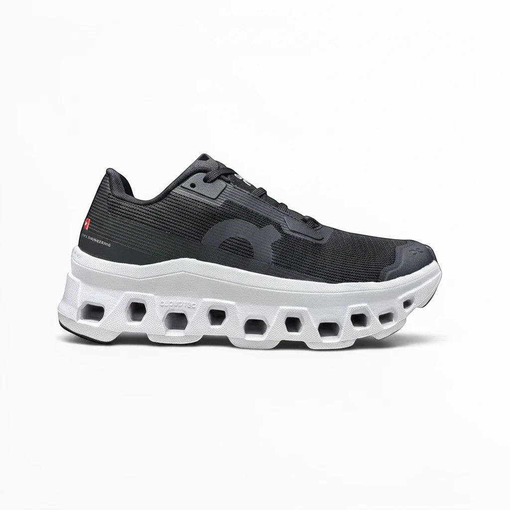 On Cloudmonster Void women's shoe in Black/White - product view 4