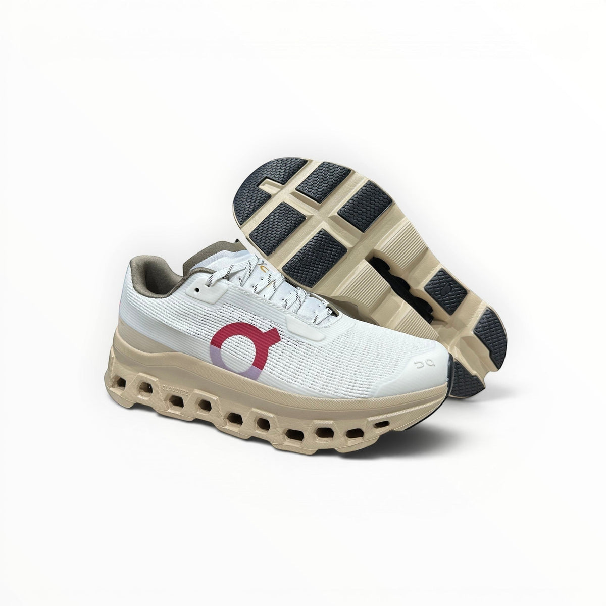 On Cloudmonster Void women's shoe in White/Gold - product view 2