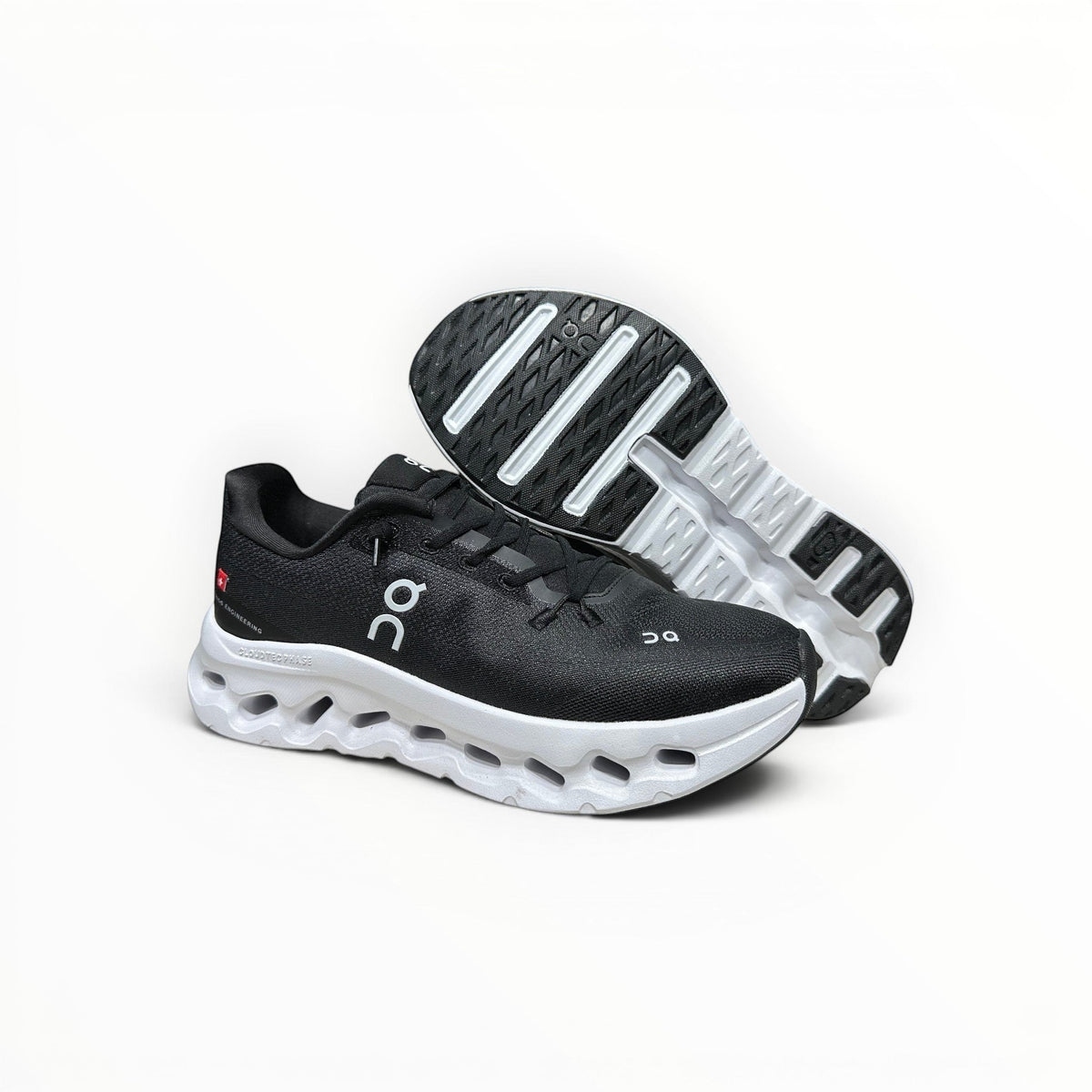 On Cloudtilt women's walking shoes in Black/White, product view 2