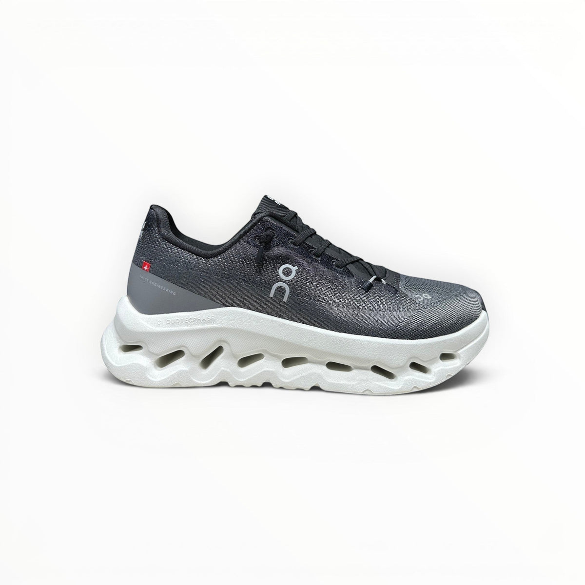On Cloudtilt women's walking shoes in Black/Grey/White, side product view