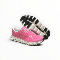 On Cloud 6 Waterproof women's lifestyle shoe in Flamingo/Pearl, pair view