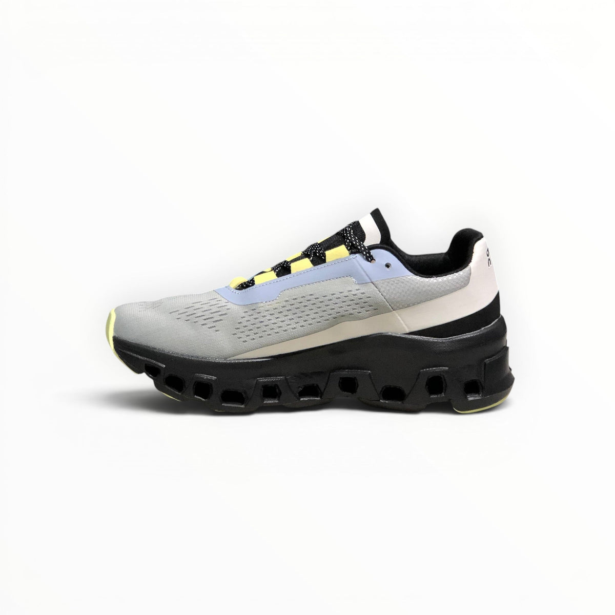 On Cloudmonster men's shoe in Fossil/Magnet - product view 3
