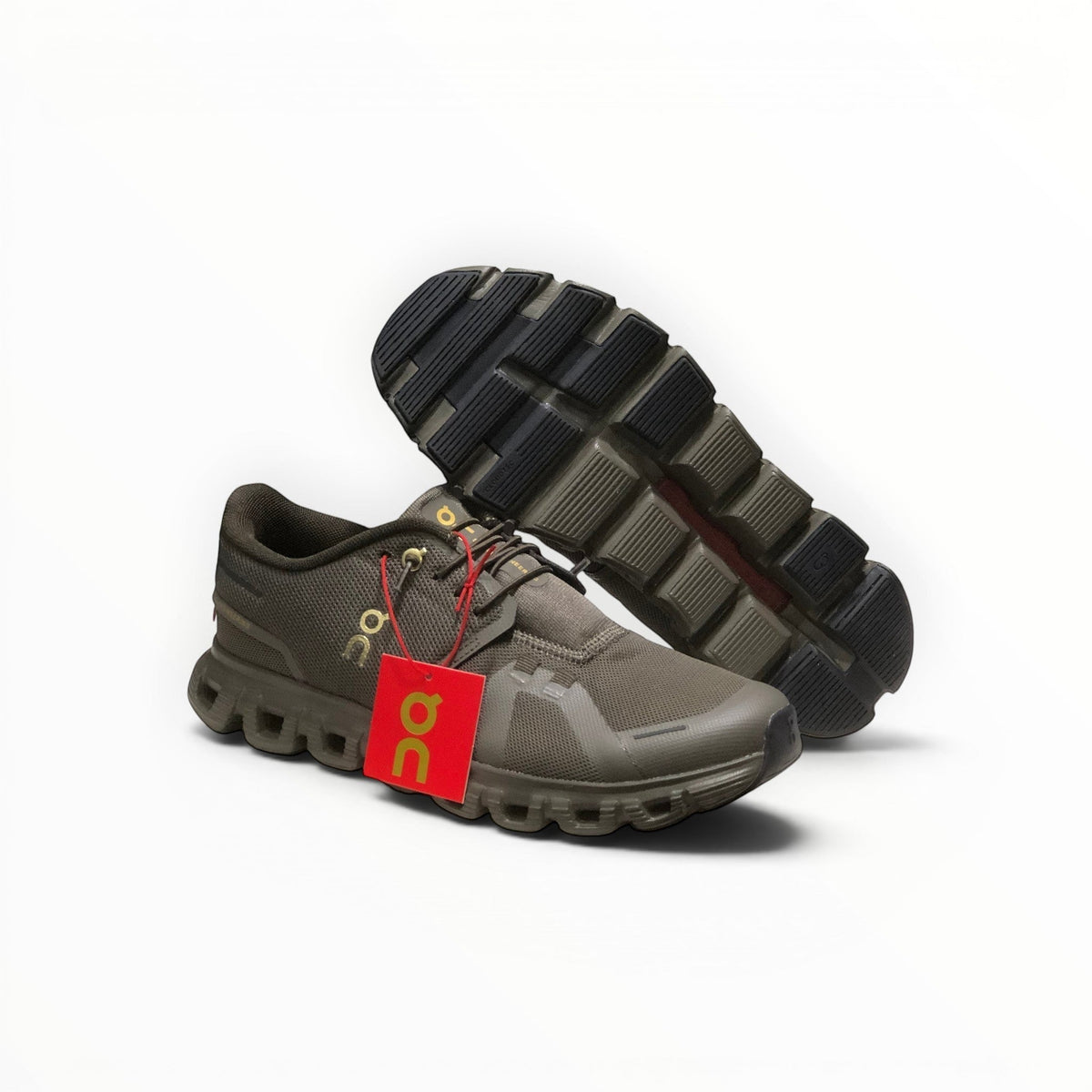 On Cloud 6 Waterproof women's lifestyle shoe in Olive/Black, three-quarter view
