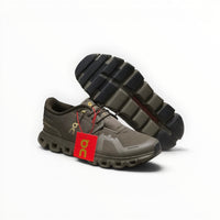 On Cloud 6 Waterproof women's lifestyle shoe in Olive/Black, three-quarter view