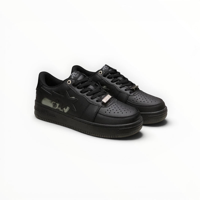 A Bathing Ape BAPE STA women's low-top sneakers in Triple Black, product view 1