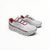 On Cloudmonster men's shoe in White/Flame - product view 2