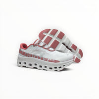 On Cloudmonster men's shoe in White/Flame - product view 4