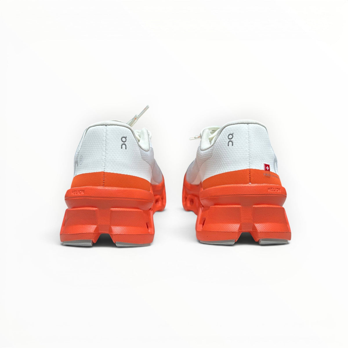 On Cloudmonster men's shoe in Undyed-White/Flame - product view 5
