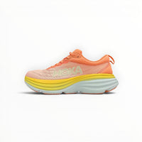 Hoka Bondi 8 men's running shoe in Shell Coral/Peach Parfait, side profile