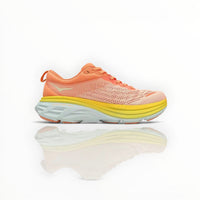 Hoka Bondi 8 men's running shoe in Shell Coral/Peach Parfait, pair view