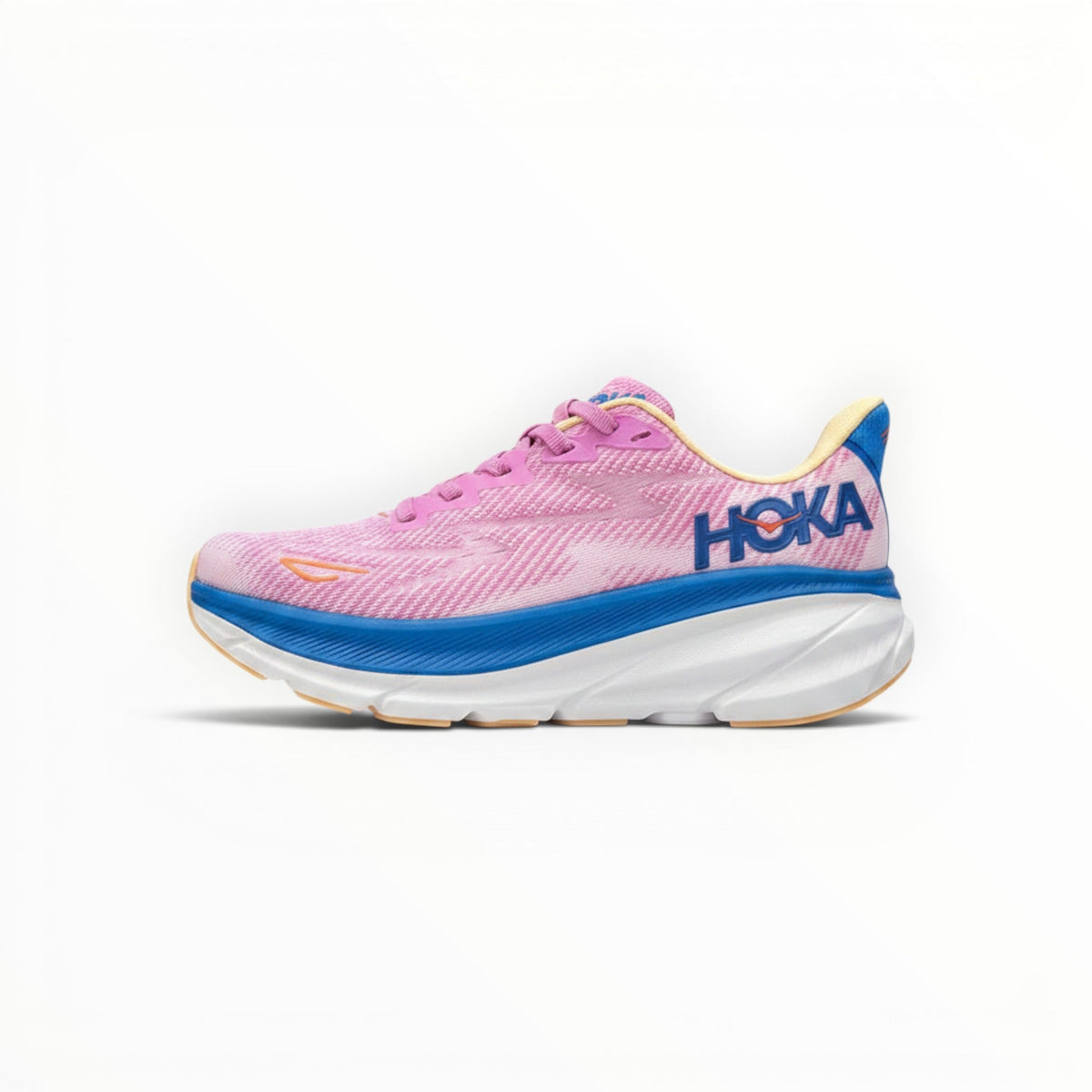 HOKA Clifton 9 men's running shoes in Cyclamen/Sweet Lilac – side profile