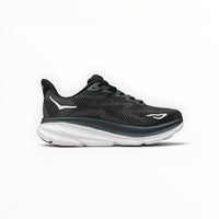 Hoka Clifton 9 women's running shoes in Black/White – product view 2