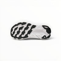 Hoka Clifton 9 women's running shoes in Black/White – outsole view
