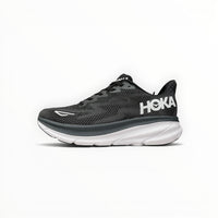 Hoka Clifton 9 women's running shoes in Black/White – product view 6
