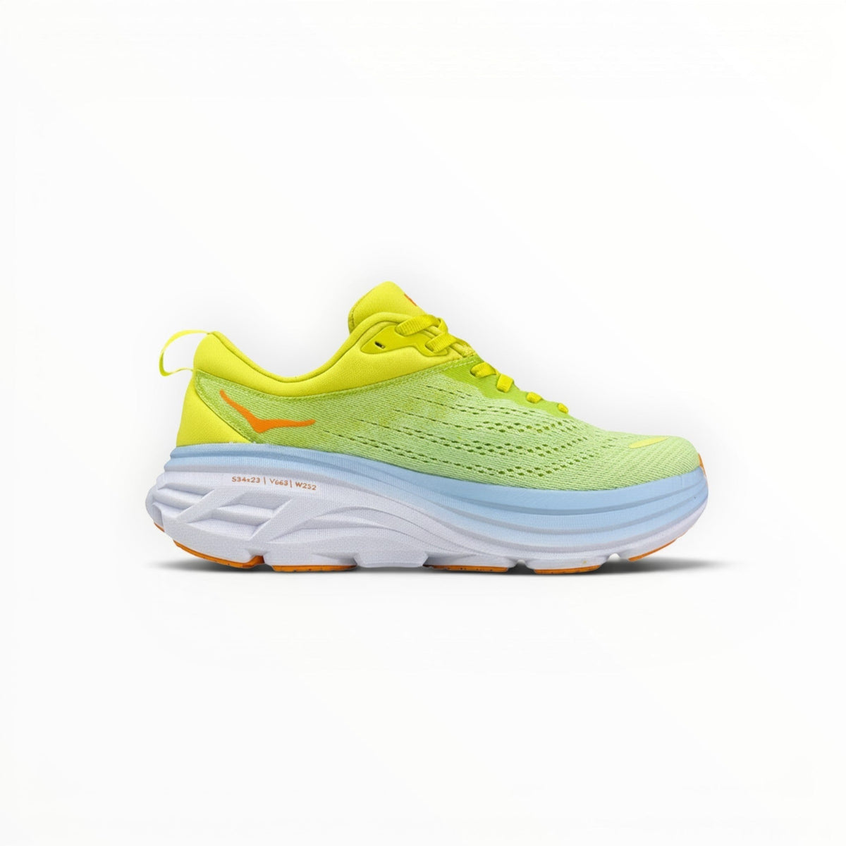Hoka Bondi 8 women's running shoe in Butterfly/Evening Primrose, top view