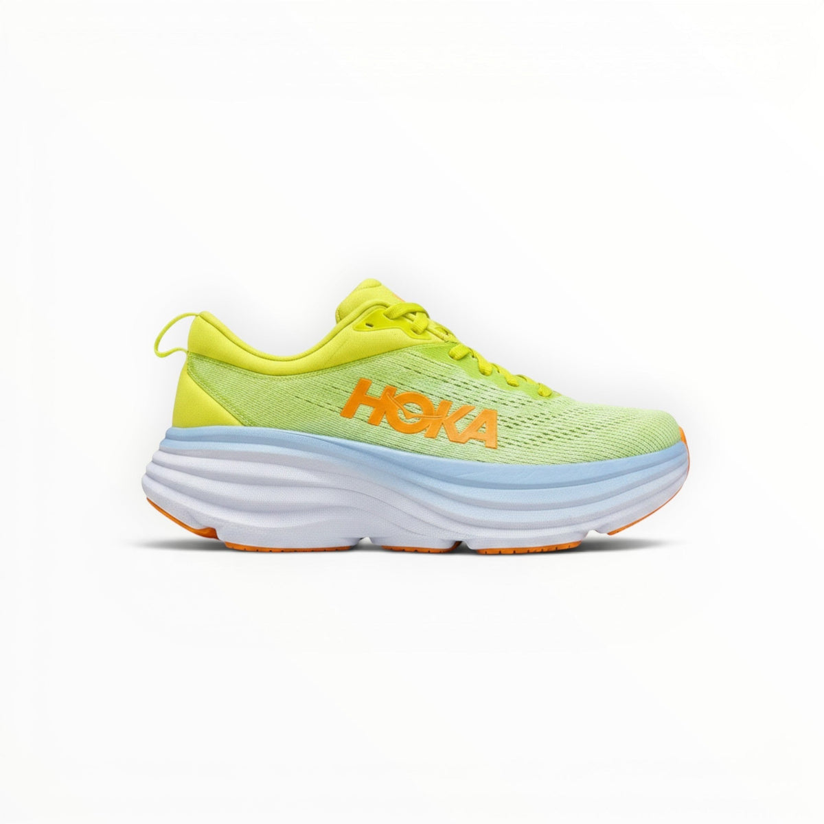 Hoka Bondi 8 women's running shoe in Butterfly/Evening Primrose, outsole view
