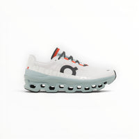 On Cloudmonster women's shoe in White/Glacier - product view 1