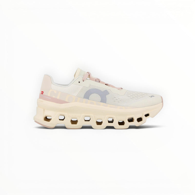 On Cloudmonster women's shoe in Frost/Acacia - product view 1