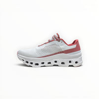 On Cloudmonster women's shoe in White/Flame - product view 2