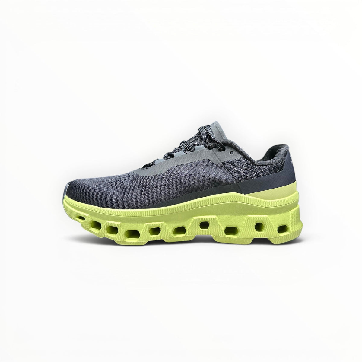On Cloudmonster men's shoe in Frost/Acacia - product view 2