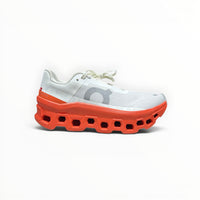 On Cloudmonster women's shoe in Undyed-White/Flame - product view 6