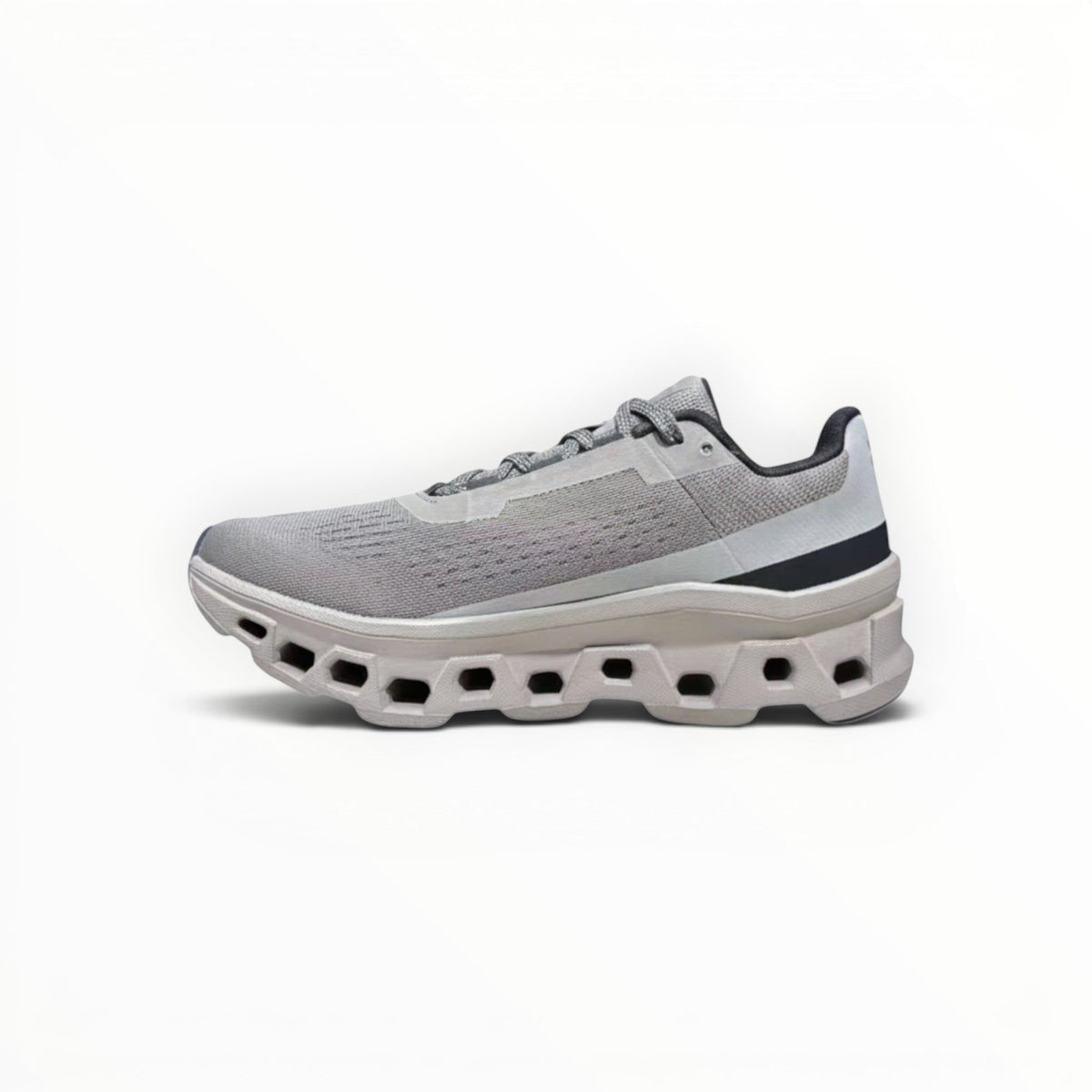 On Cloudmonster men's shoe in Cinder/Fog - product view 2