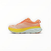 Hoka Bondi 8 women's running shoe in Shell Coral/Peach Parfait, pair view