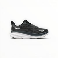 Hoka Clifton 9 men's running shoes in Black/White – product view 2