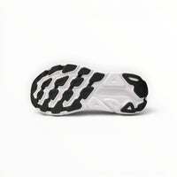 Hoka Clifton 9 men's running shoes in Black/White – outsole view
