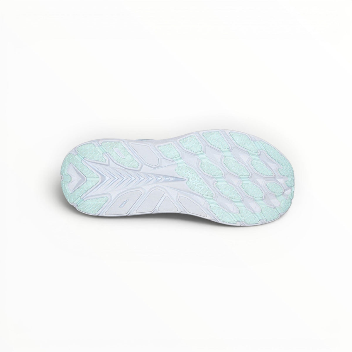 Hoka Clifton 8 women's shoe in Blue Fog/Plein Air – outsole view