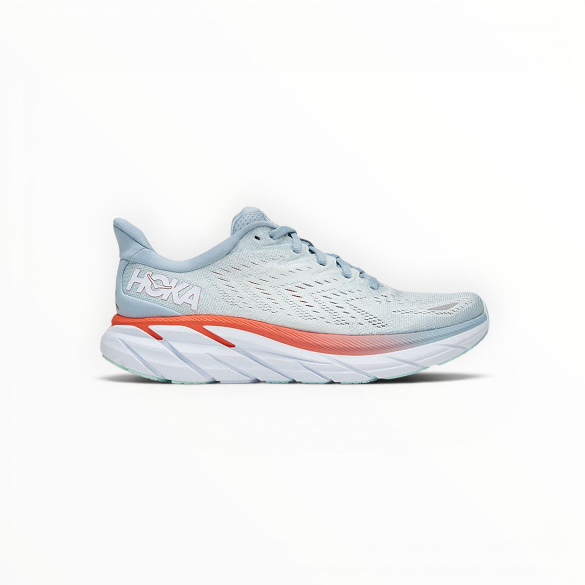 Hoka Clifton 8 women's shoe in Blue Fog/Plein Air – product view 7