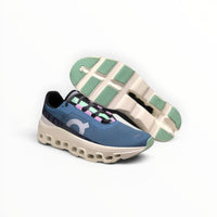 On Cloudmonster women's shoe in Glacier/Meadow - product view 4