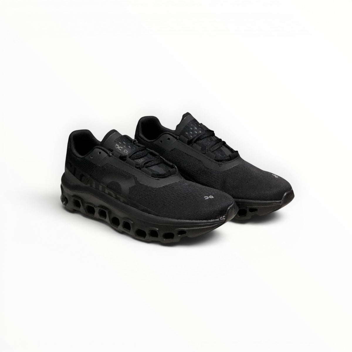 On Cloudmonster men's shoe in All Black - product view 3