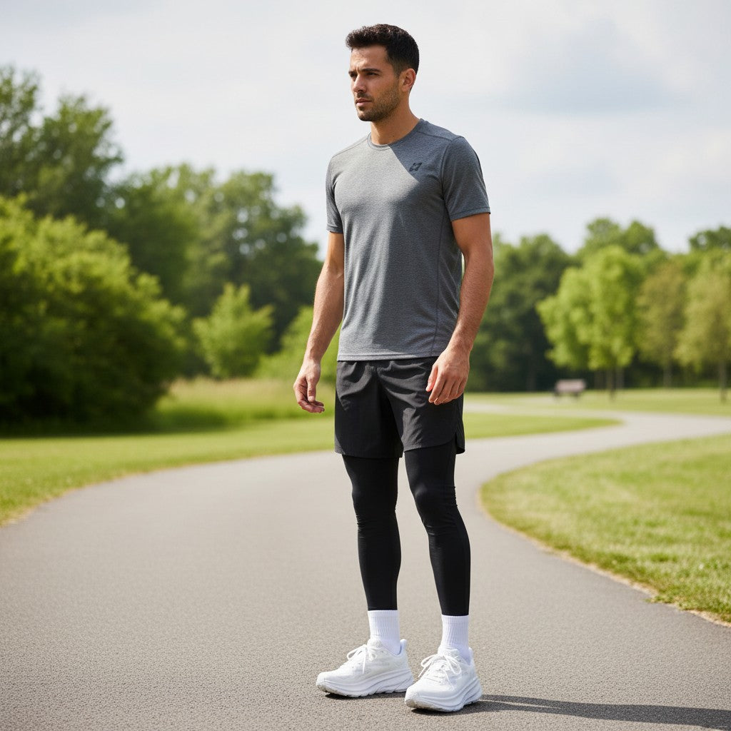 HOKA Clifton 9 men's running shoes in White/White – product view 5