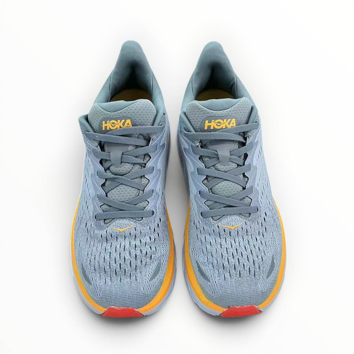 Hoka Clifton 8 men's shoe in Mountain Spring/Goblin Blue – product view 3
