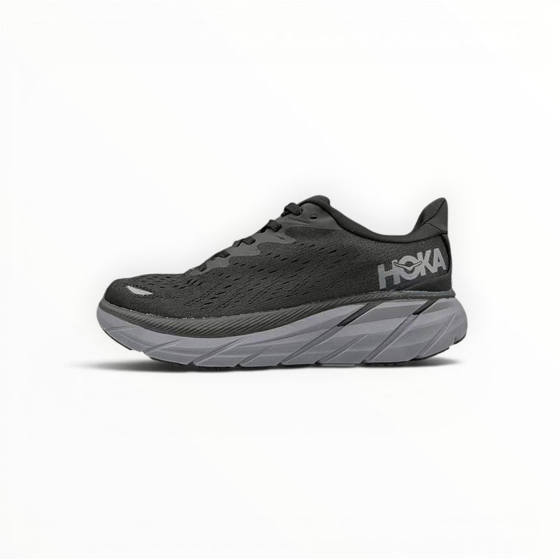 Hoka Clifton 8 men's shoe in Black/Black – product view 1