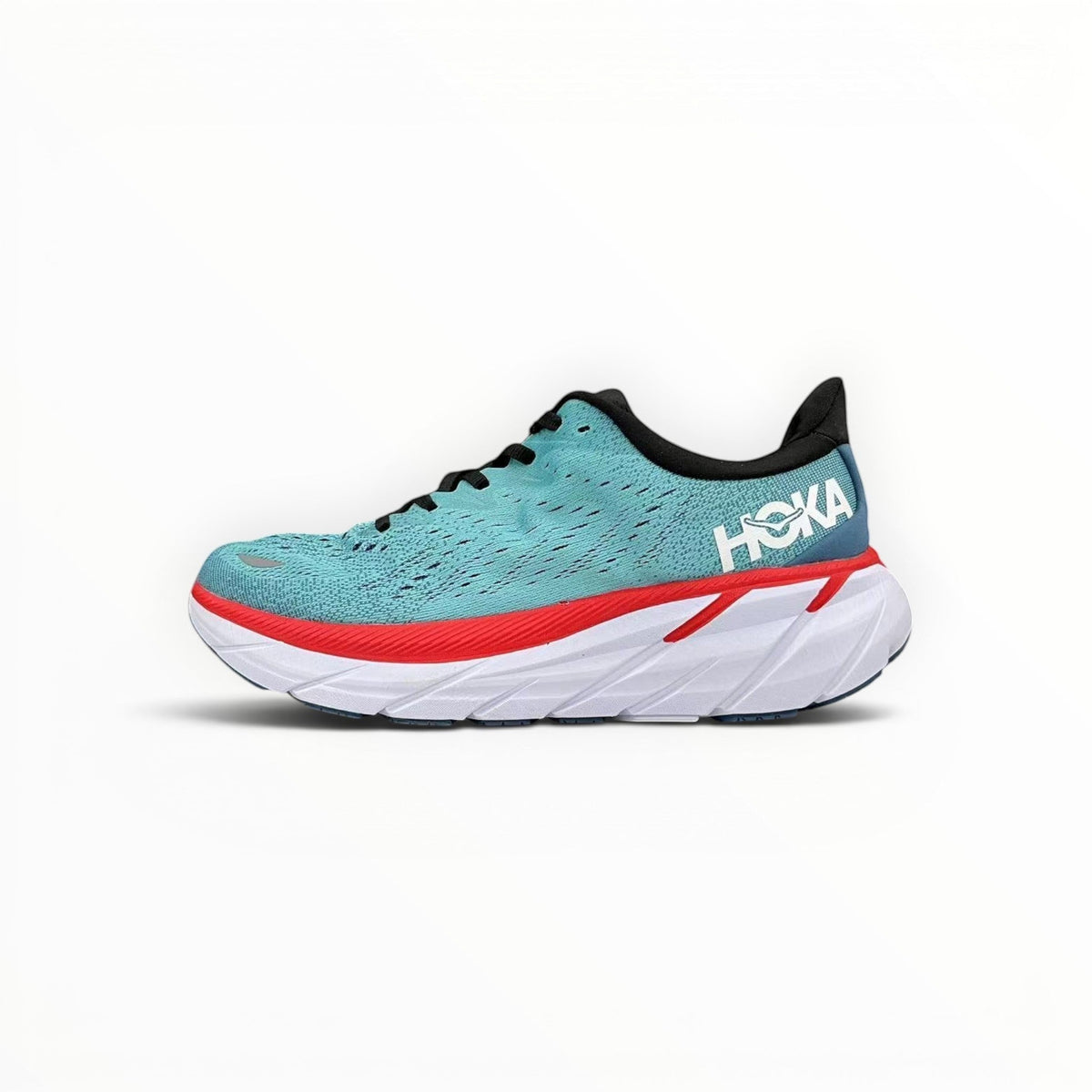 Hoka Clifton 8 women's shoe in Real Teal/Aquarelle – product view 1