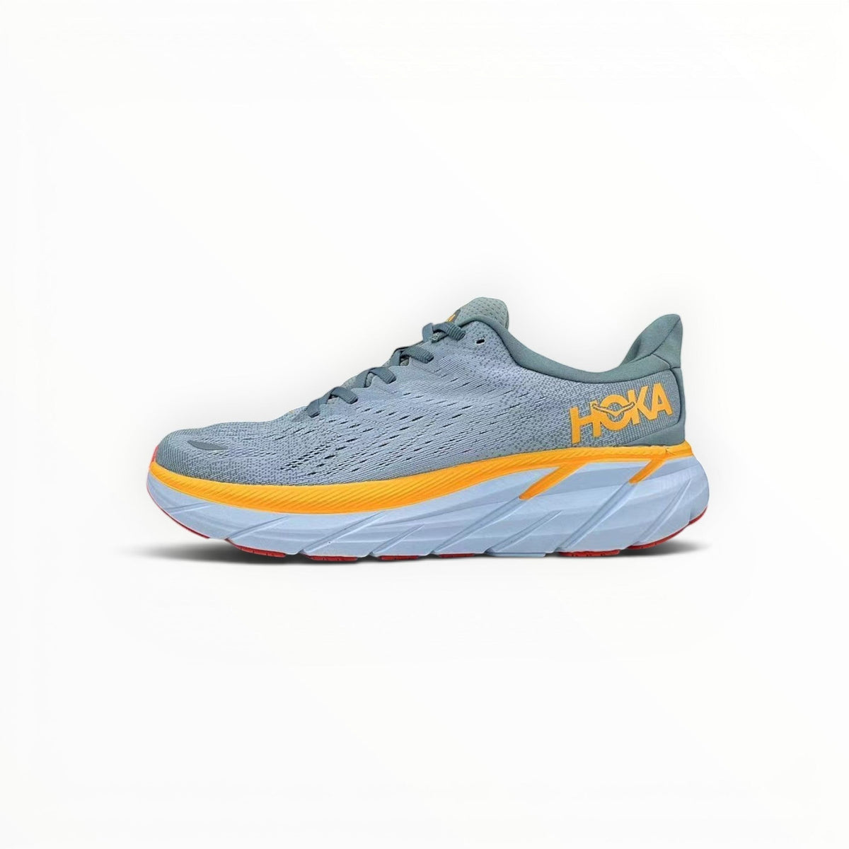 Hoka Clifton 8 women's shoe in Mountain Spring/Goblin Blue – product view 1