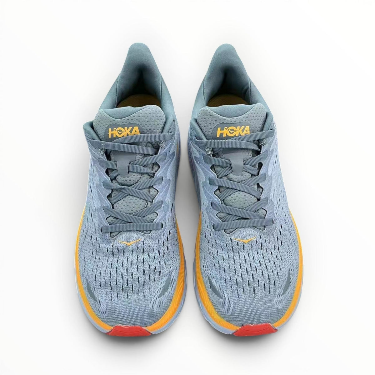Hoka Clifton 8 women's shoe in Mountain Spring/Goblin Blue – product view 3