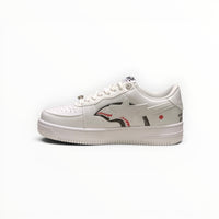 A Bathing Ape BAPE STA women's low-top sneakers in Triple White, side view