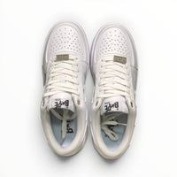A Bathing Ape BAPE STA women's low-top sneakers in Triple White, top-down view
