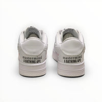 A Bathing Ape BAPE STA women's low-top sneakers in Triple White, rear heel view
