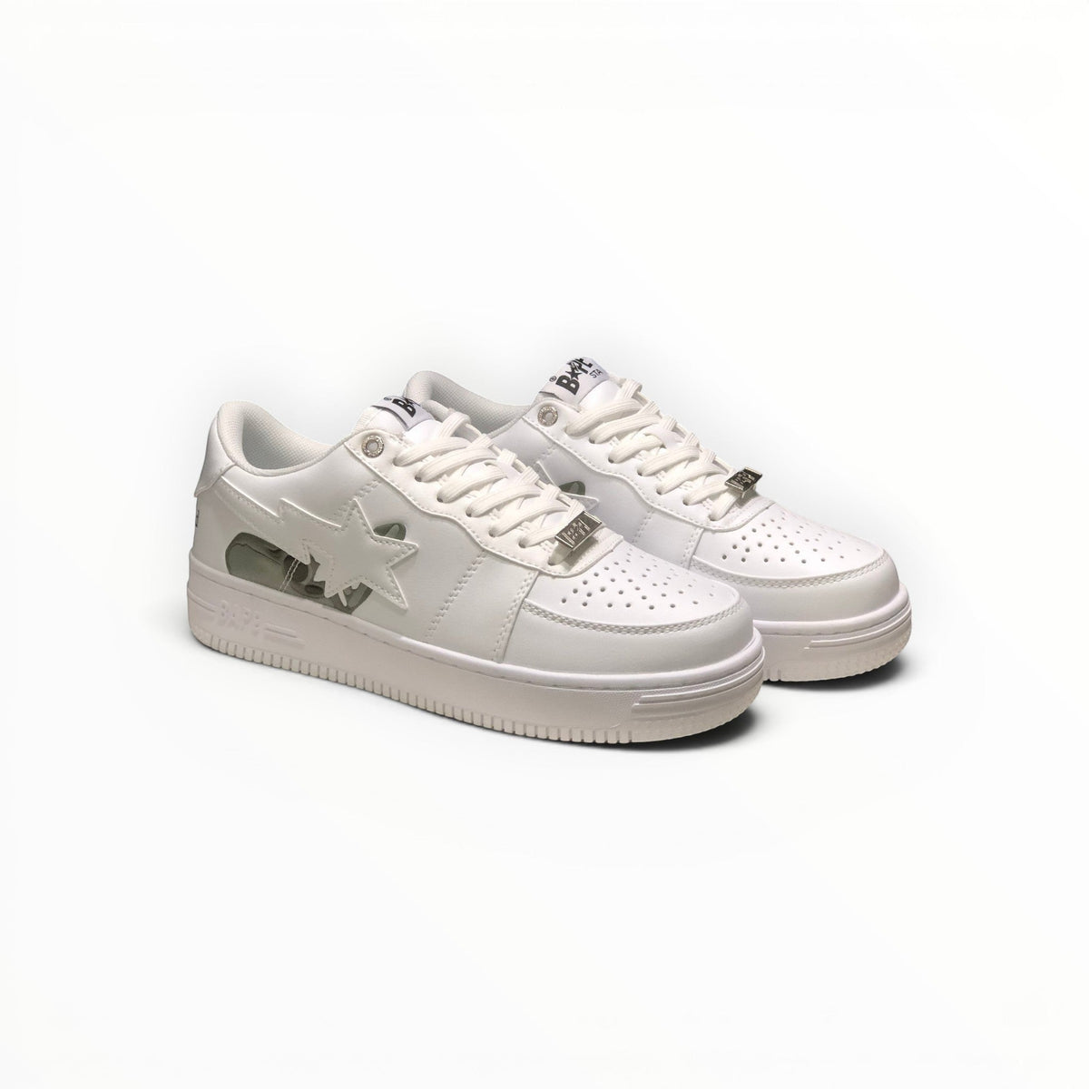 A Bathing Ape BAPE STA women's low-top sneakers in Triple White, product view 7